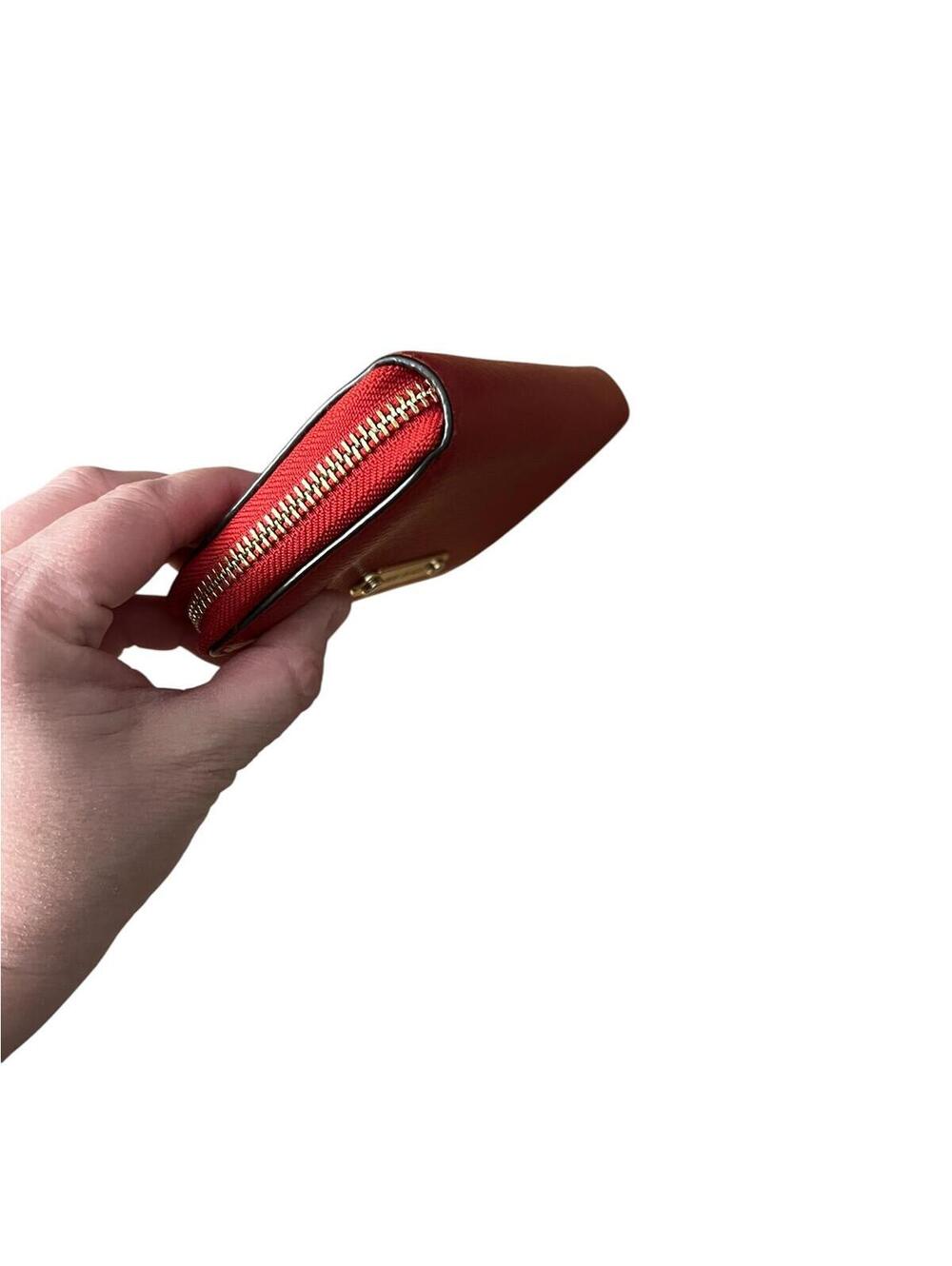 Michael Kors Red Leather Zip Around Wallet - Picture 6 of 9